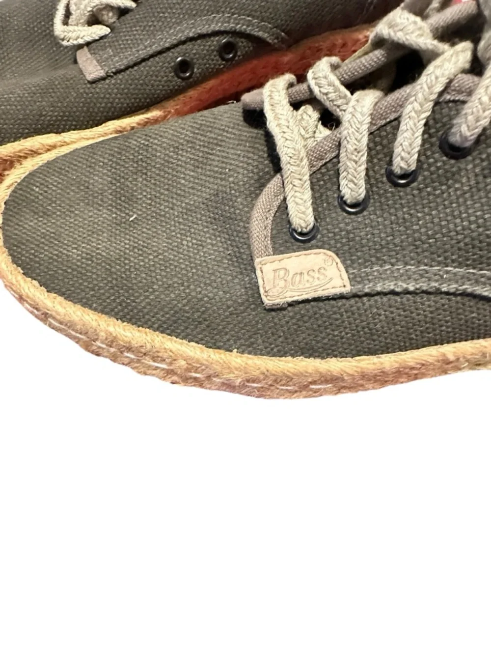 Canvas Espadrille Sneakers in Olive Green Size 11